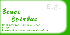 bence czirbus business card